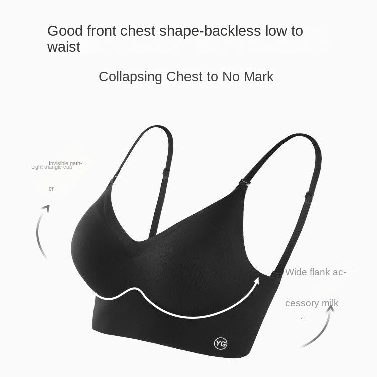 Beautiful Back Traceless Vest Underwear Women's Small Chest Gather-up Shown Large Matching Comfortable Comfortable Comfortable Bra Without Steel Ring